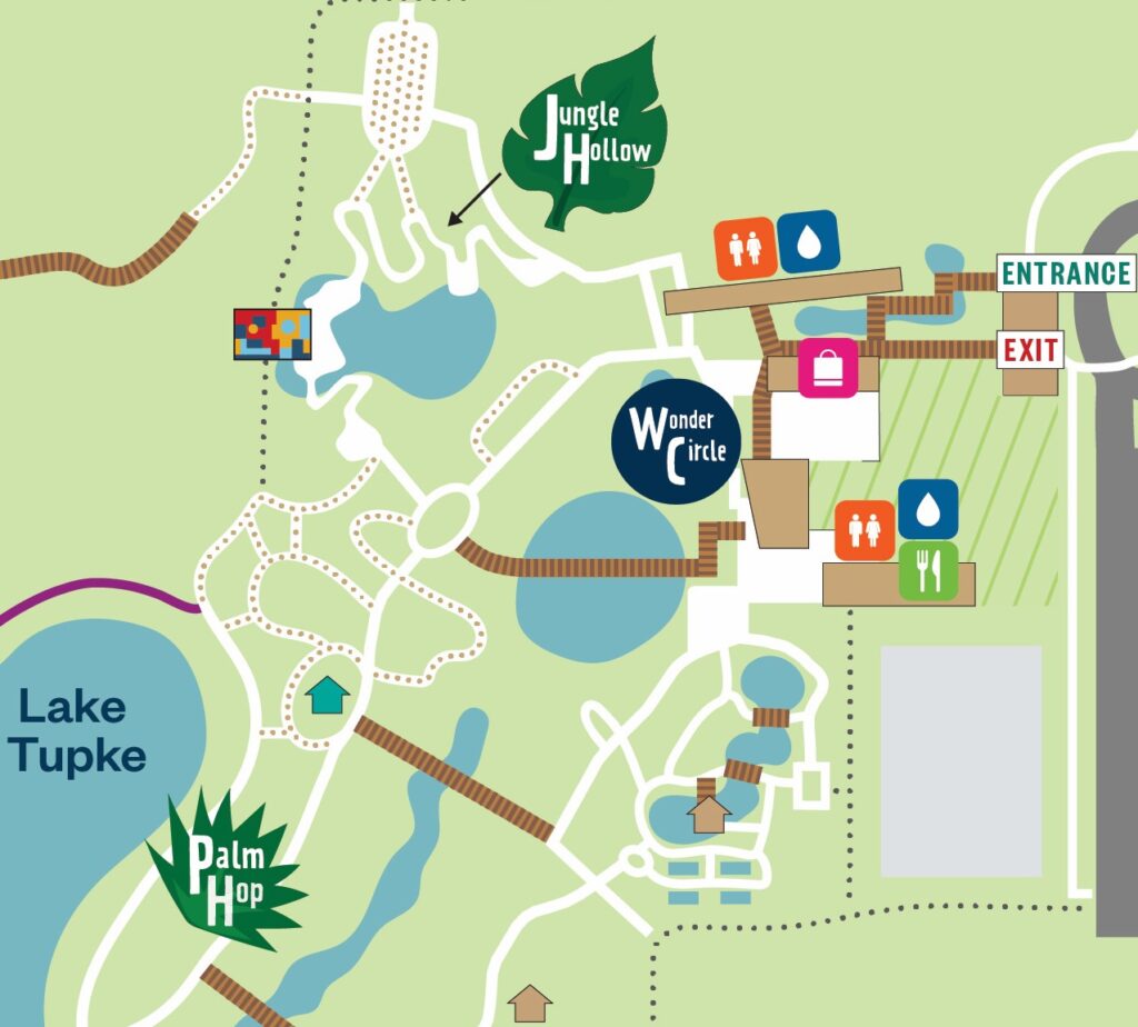 A Garden map shows the three Nature Play locations. 